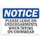 Signmission OSHA Notice, 5" Height, Please Leave On Undergarments When Trying Sign, 7" X 5", Landscape OS-NS-D-57-L-17509 - alternate 1